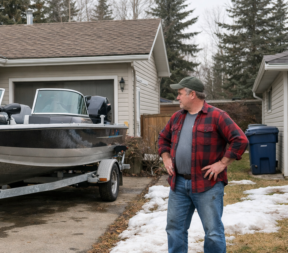Man with boat trailer